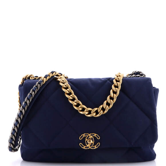 Chanel 19 Flap Bag Quilted Canvas Maxi #179071C42B - Picture 1 of 9